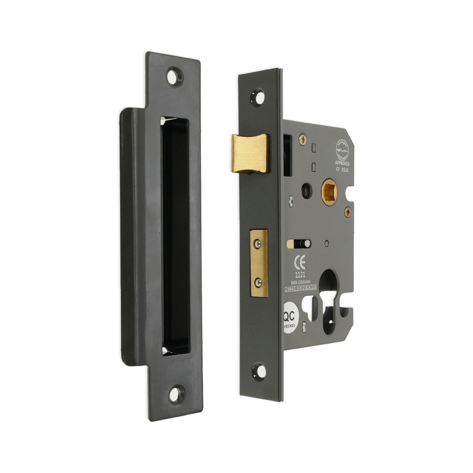 3" CE Euro Profile Mortice Sash Lock - Gunmetal Grey