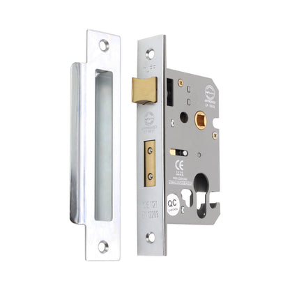 3" CE Euro Profile Mortice Sash Lock - Nickel Plated