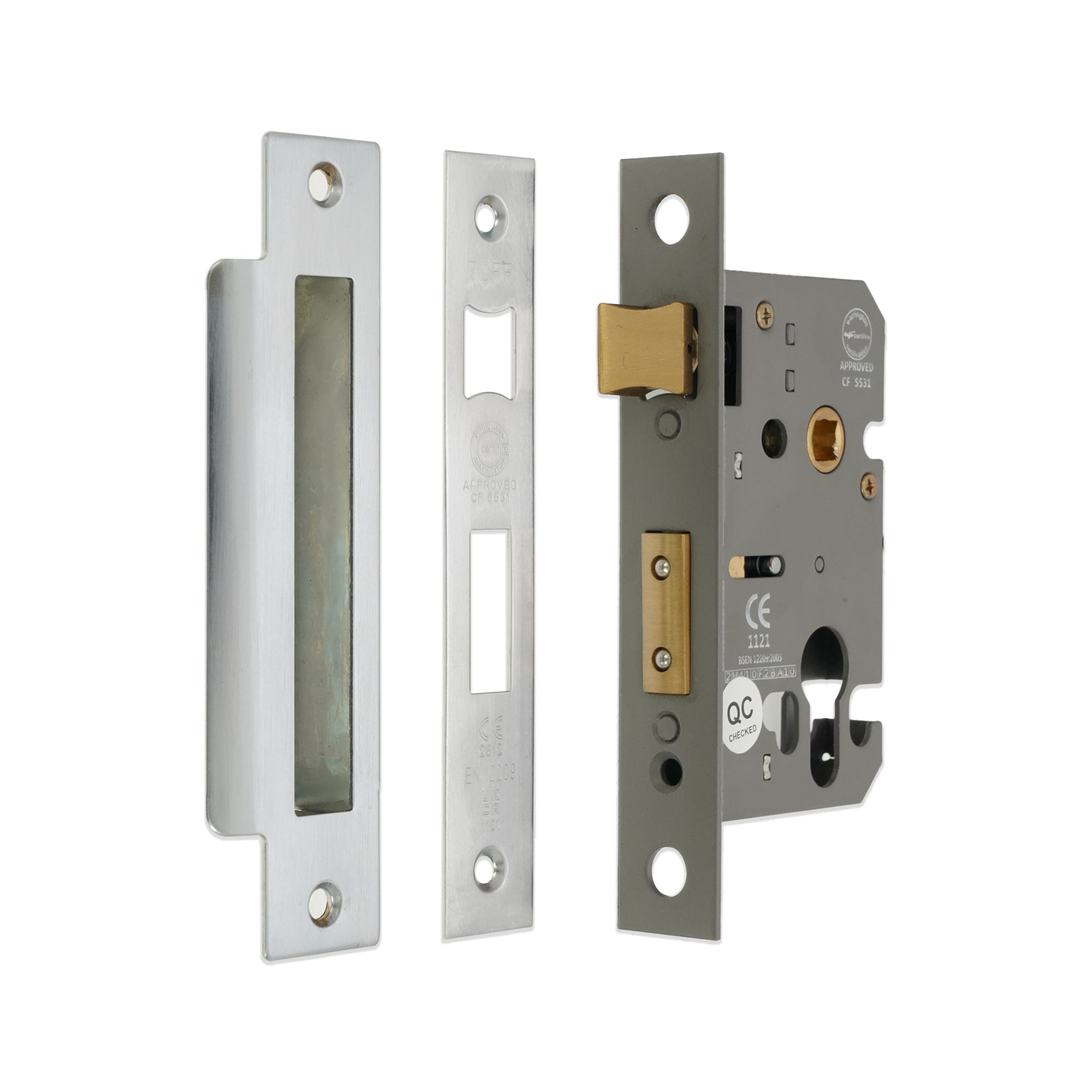 3" CE Euro Profile Mortice Sash Lock - Nickel Plated