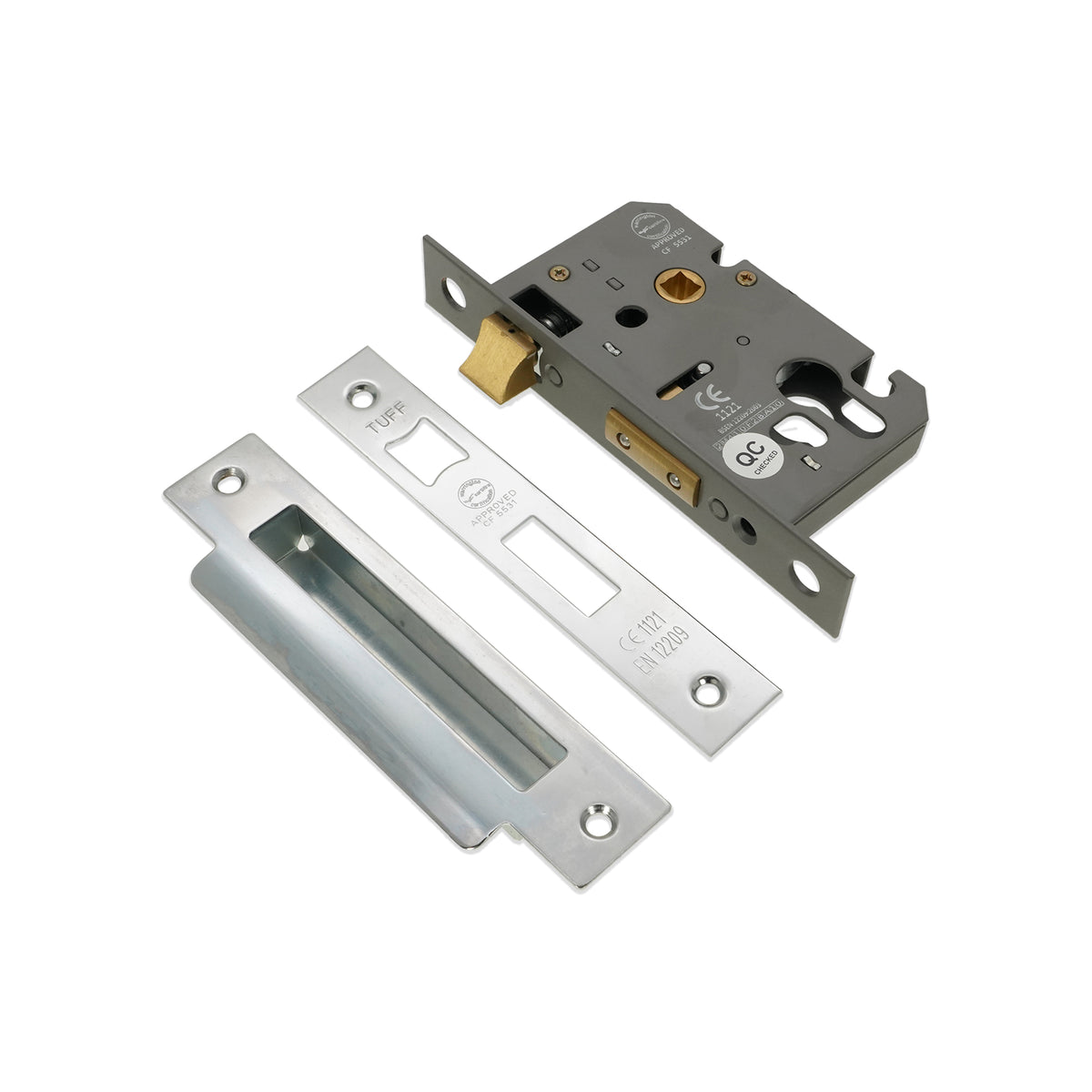 3" CE Euro Profile Mortice Sash Lock - Polished Chrome