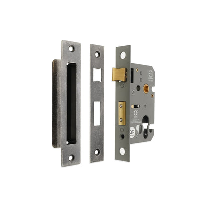 3" CE Euro Profile Mortice Sash Lock - Pewter