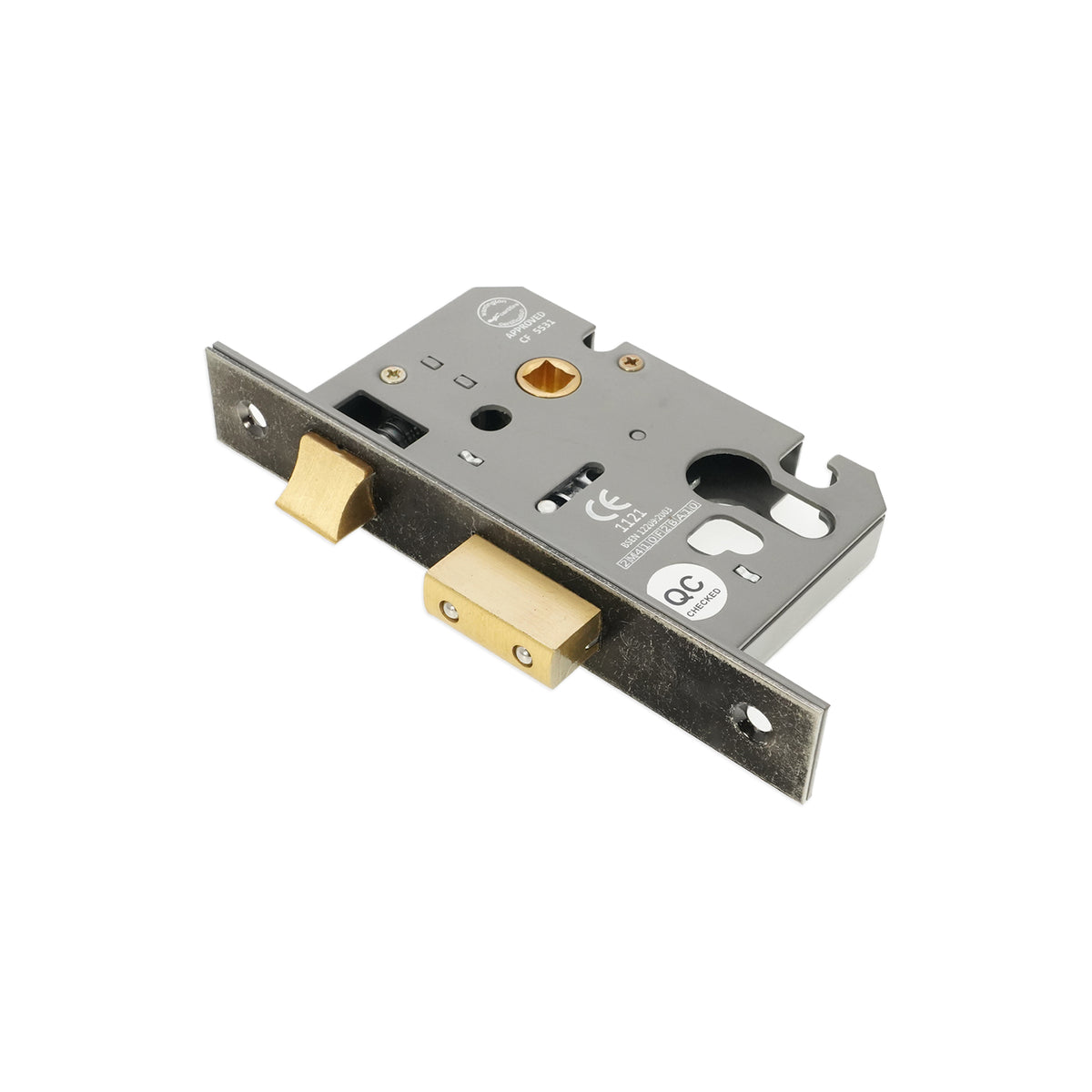 3" CE Euro Profile Mortice Sash Lock - Pewter