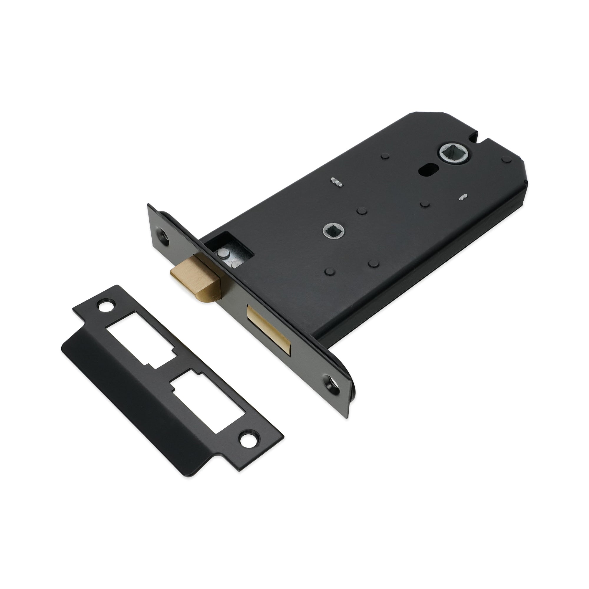 3 Lever Horizontal Bathroom Lock 6" - Matt Black
