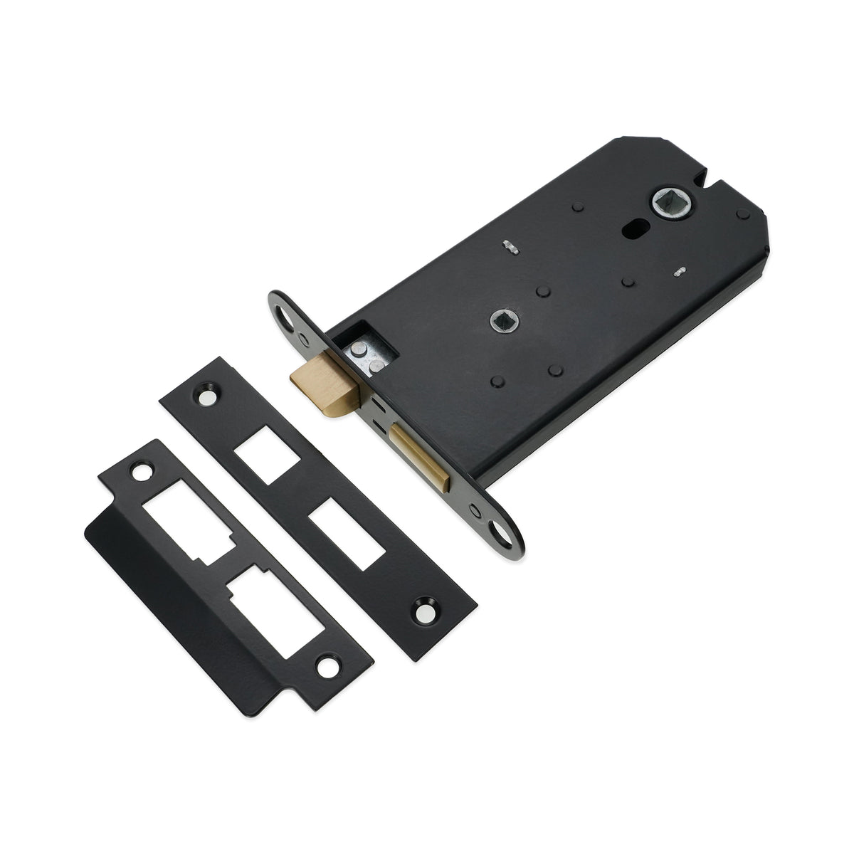 3 Lever Horizontal Bathroom Lock 6" - Matt Black
