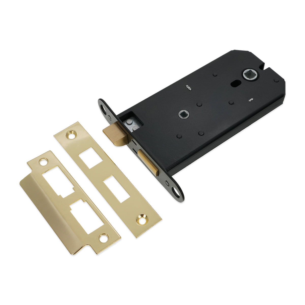 3 Lever Horizontal Bathroom Lock 6" Electro Brass