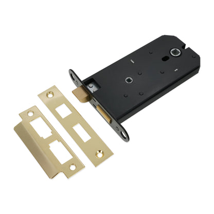 3 Lever Horizontal Bathroom Lock 6" Electro Brass