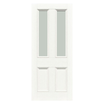 Toulouse White prefinished Laminate 2 Panel 2 Light Glazed Internal door PM Mendes