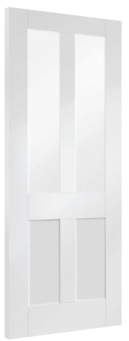 Malton White Primed  Shaker with Clear Glaze Internal Door 3d