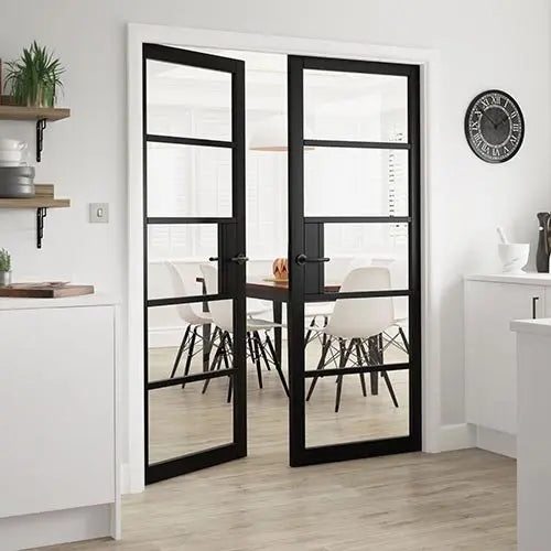 Metro Black Urban Clear Glass Internal Door
