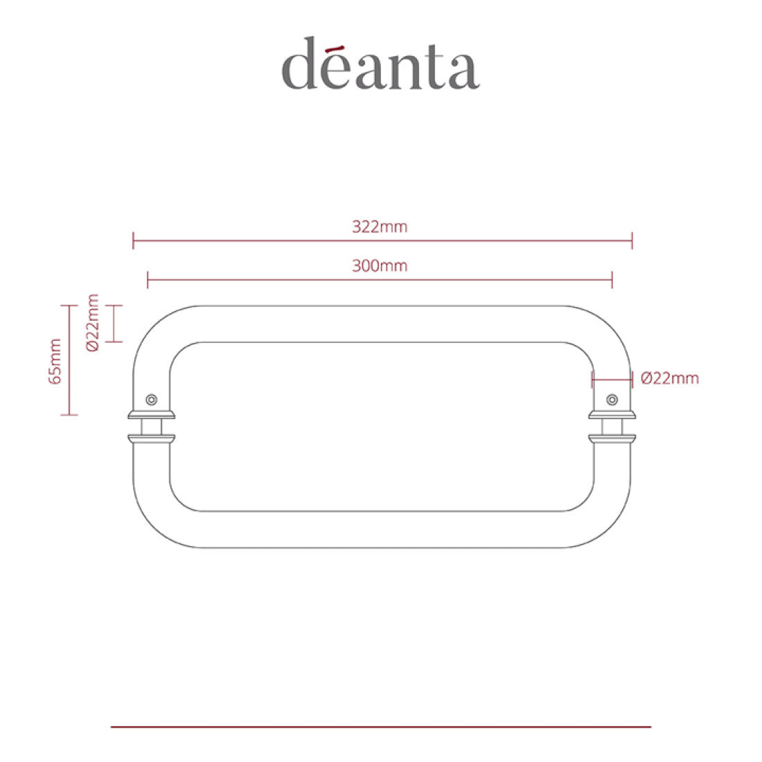 D-Pull Handle Satin Steel 22mmØ