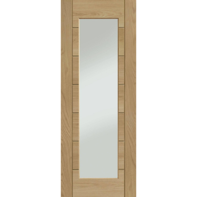 Palermo Essential 1 Light Pre-Finished Internal Oak Door with Clear Glass