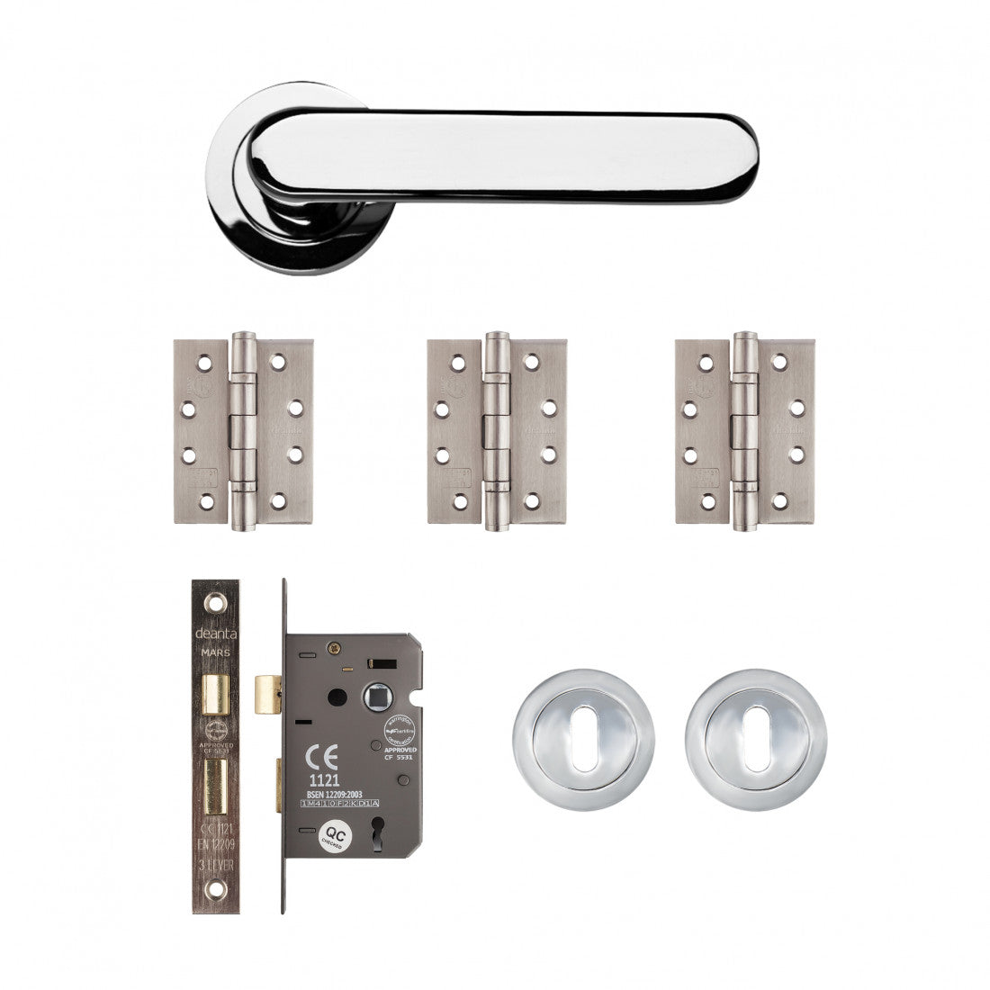 Parga Mortice Kit Polished Chrome Finish