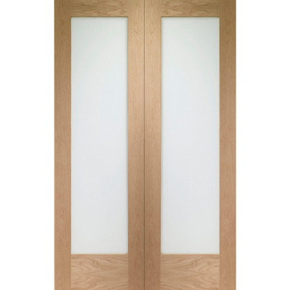 Pattern 10 Internal Oak Door Pair with Obscure Glass