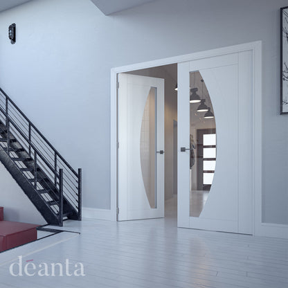 Ravello White Primed Glazed Internal Door life