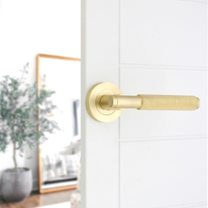 Connaught Lever on Rose Satin Brass