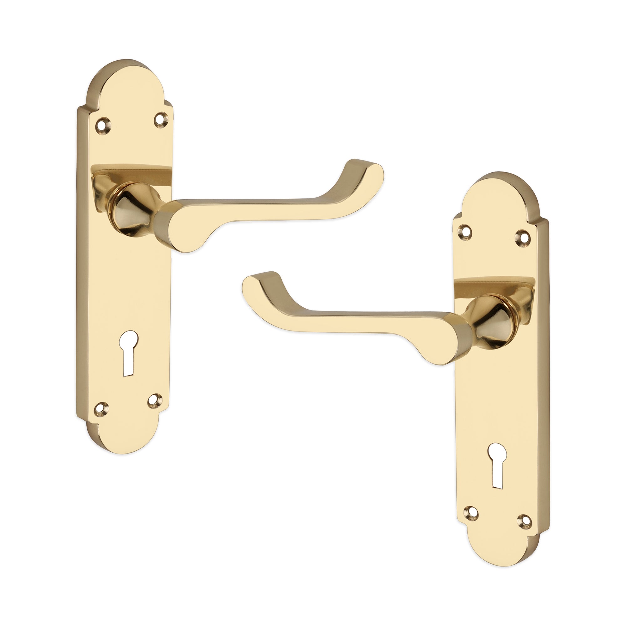 Oakley Lever on Backplate Lock Polished Brass