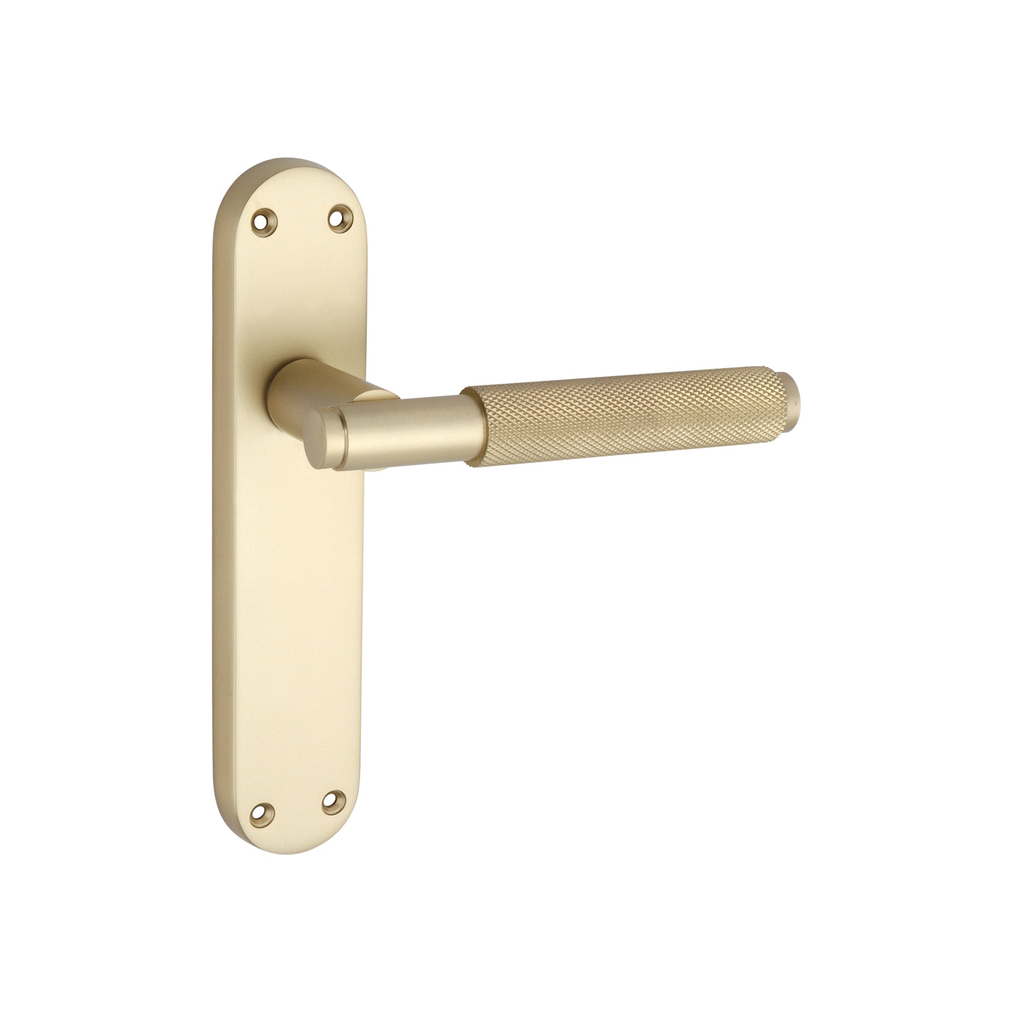 Connaught Knurled Lever on Backplate Latch Satin Brass