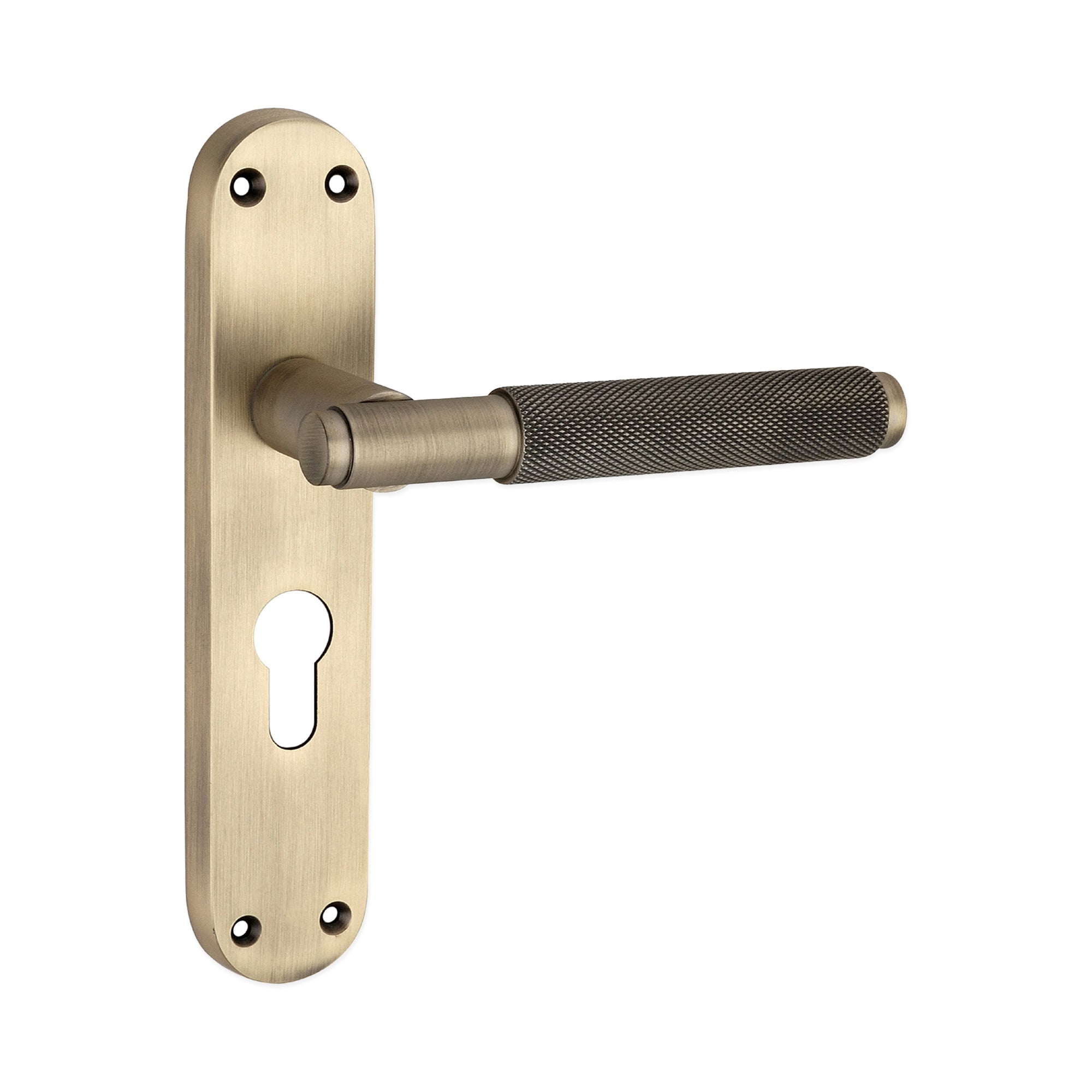 Connaught Knurled Lever on Backplate Euro Matt Antique