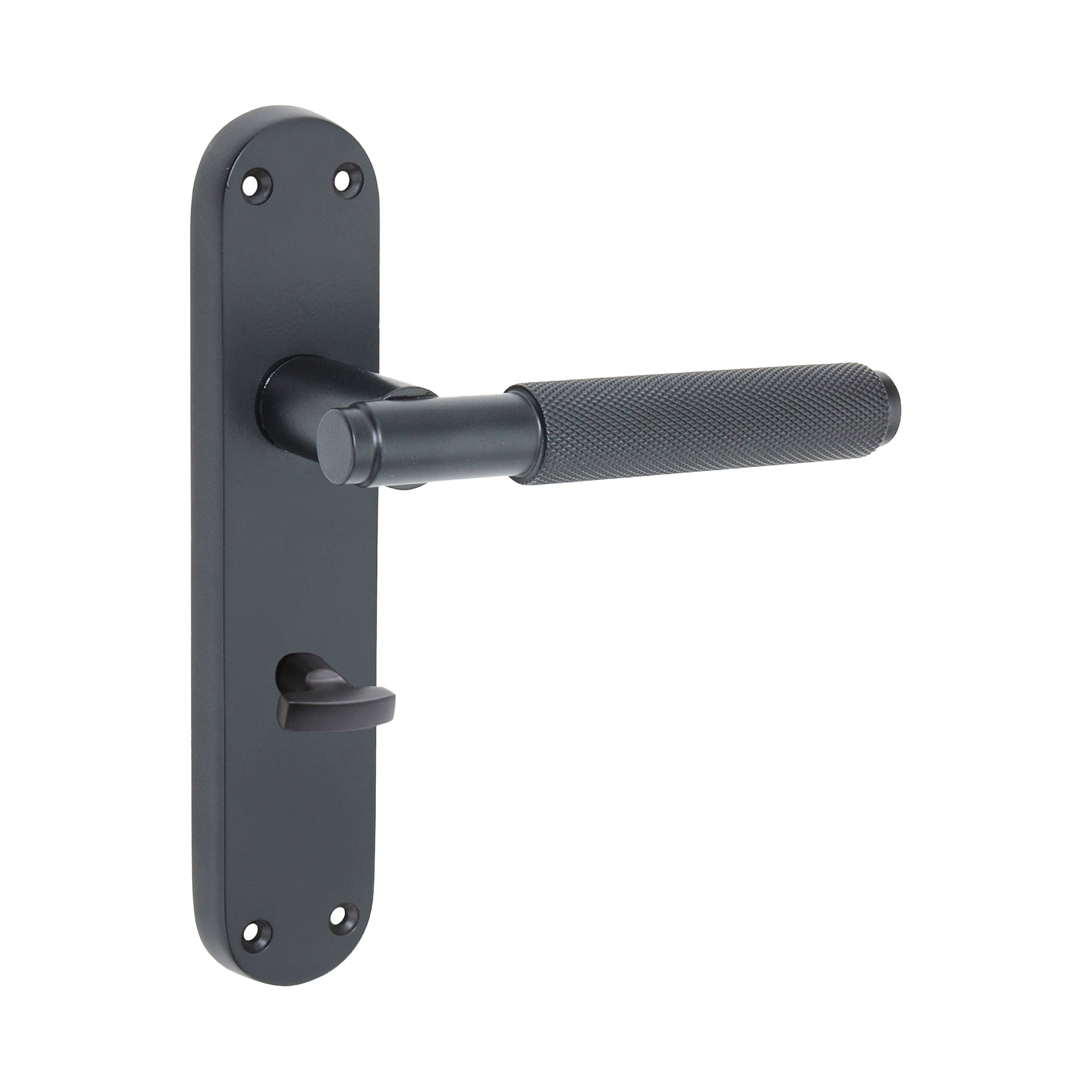 Connaught Knurled Lever on Backplate Bathroom Matt Black