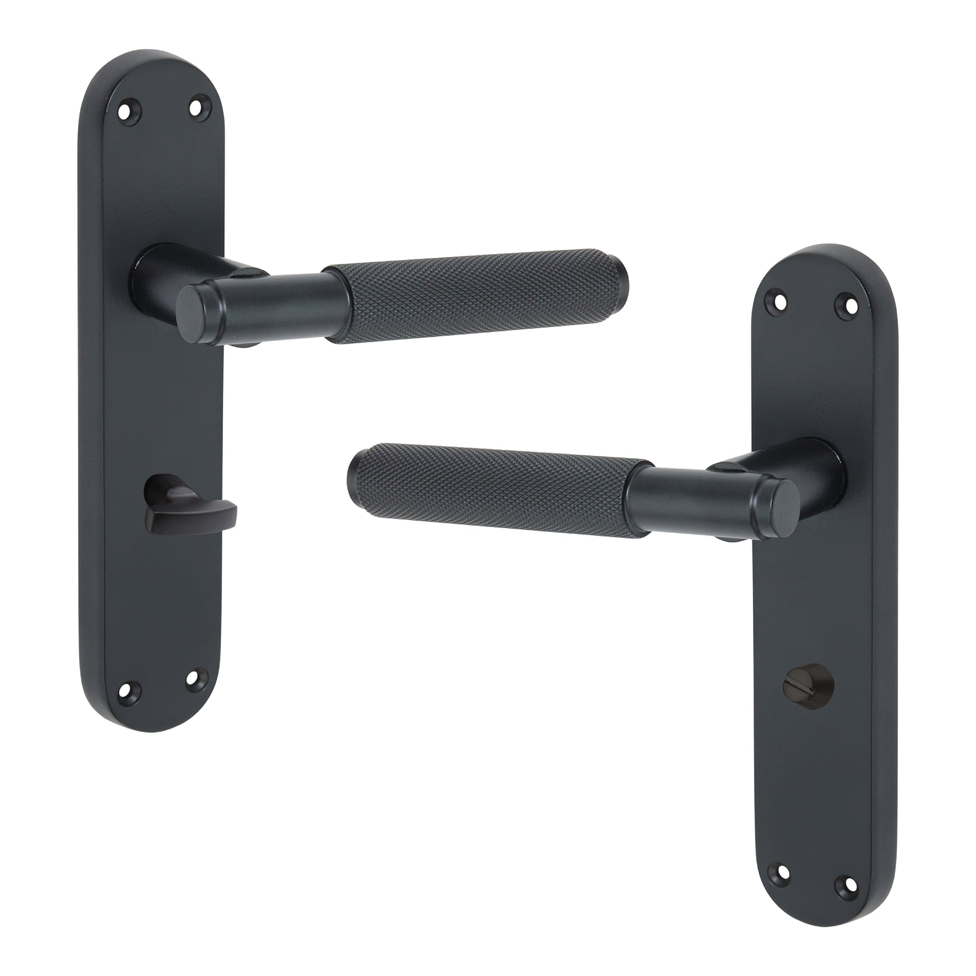 Connaught Knurled Lever on Backplate Bathroom Matt Black