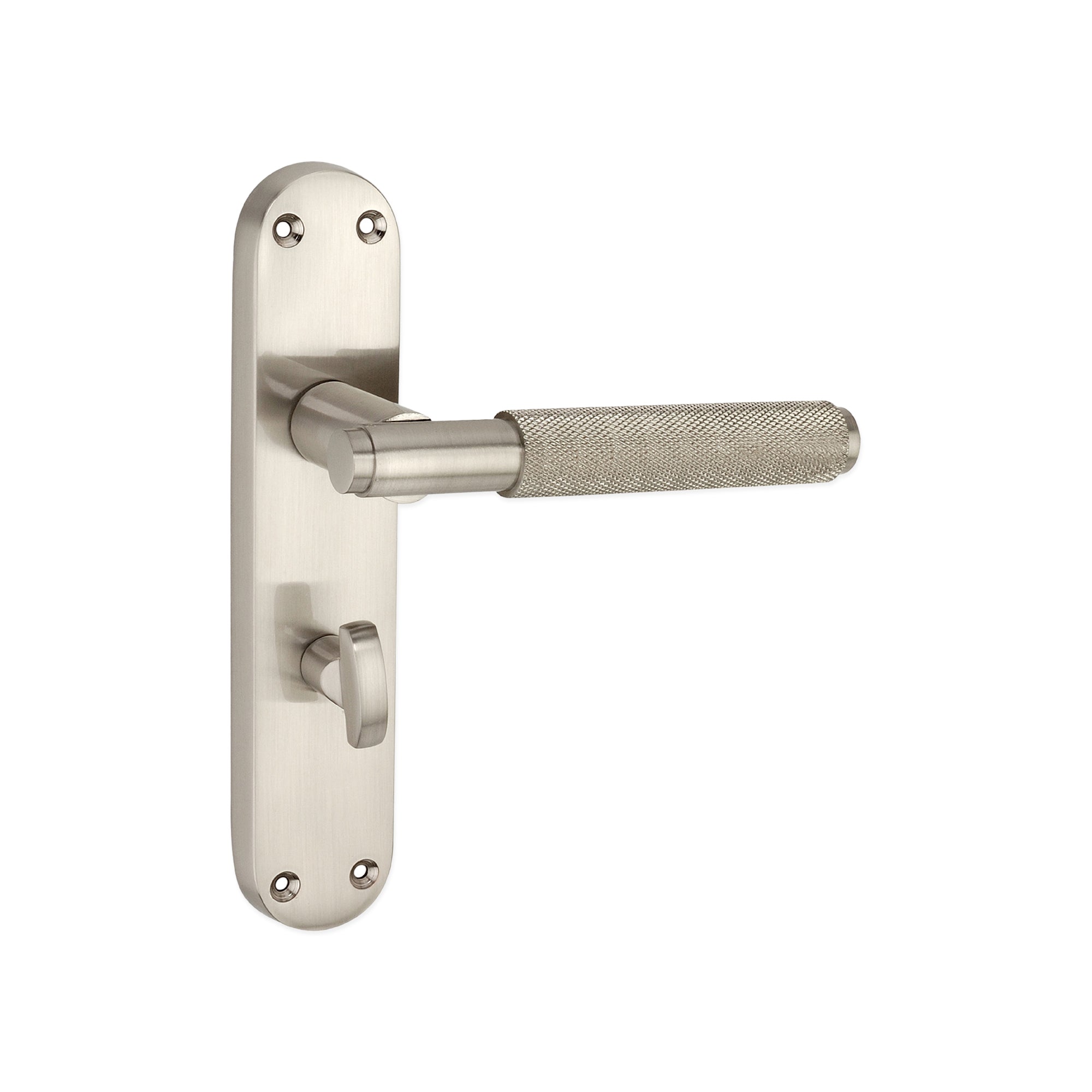 Connaught Knurled Lever on Backplate Bathroom Satin Nickel