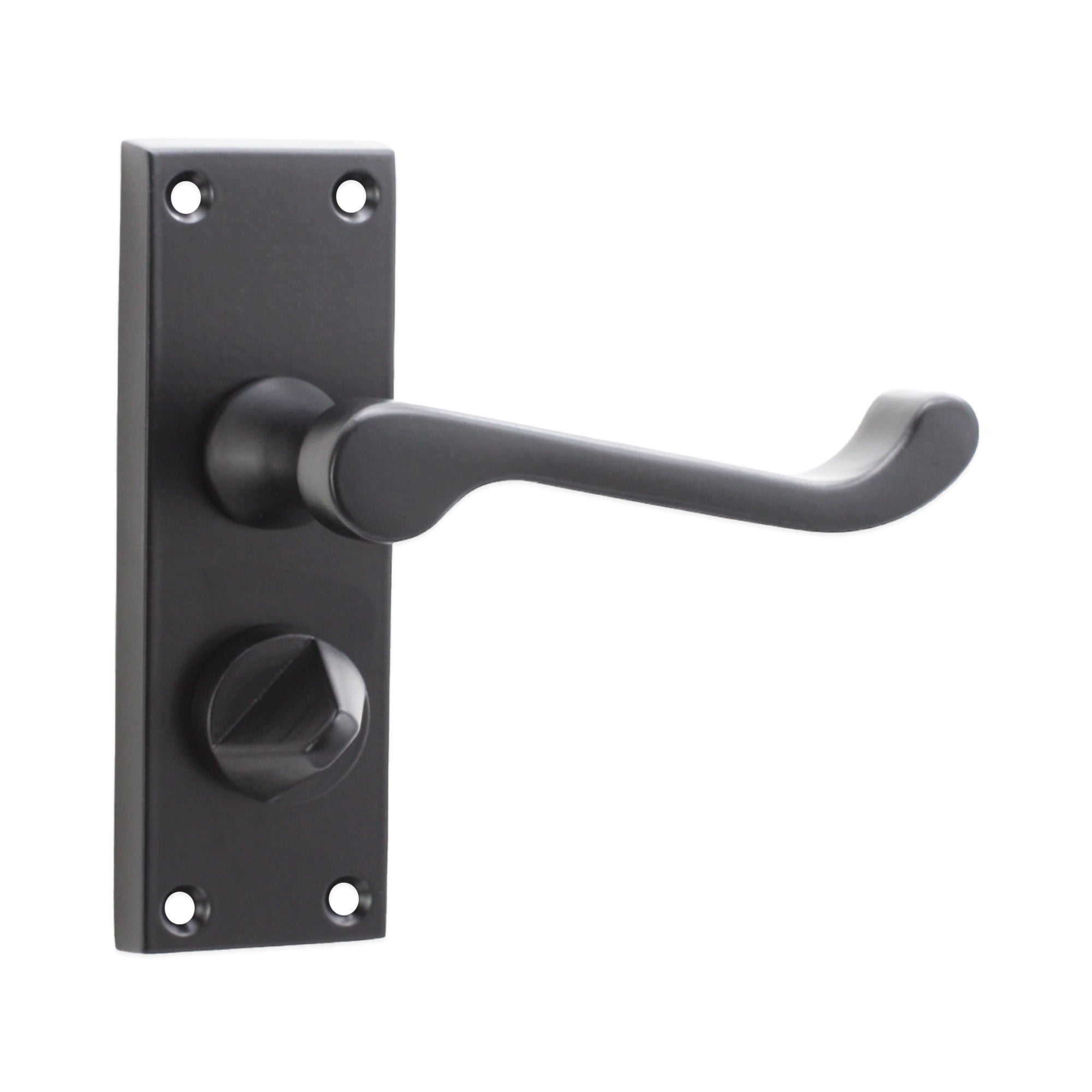 Victorian Scroll Privacy Lever Handle 115mm Matt Black
