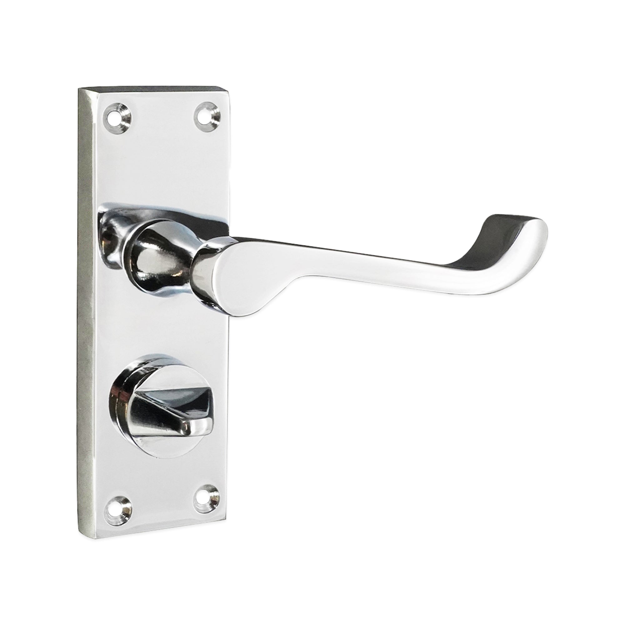 Victorian Scroll Privacy Lever Handle 115mm Polished Chrome