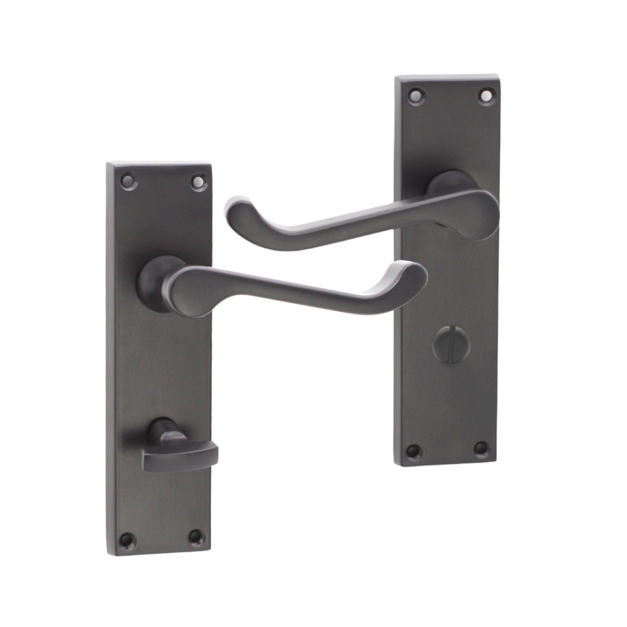 Victorian Scroll Bathroom Lever Handle 150mm Matt Black