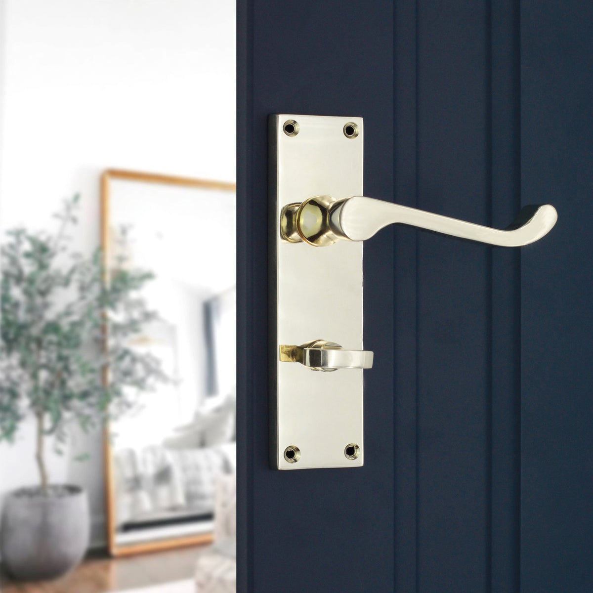 Victorian Scroll Bathroom Lever Handle 150mm Polished Brass