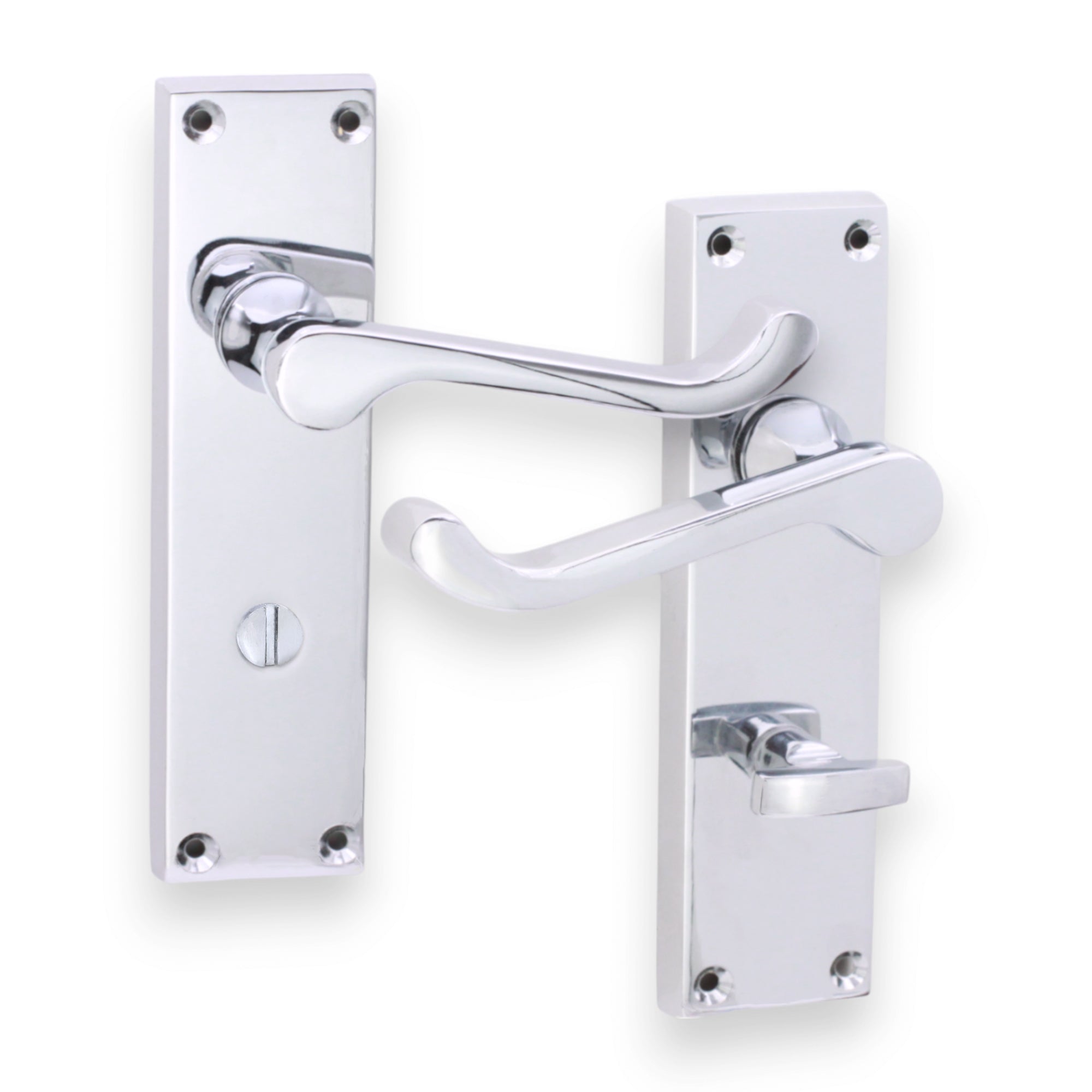 Victorian Scroll Bathroom Lever Handle 150mm Polished Chrome