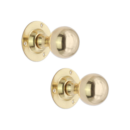Ball Door Knob Polished Brass