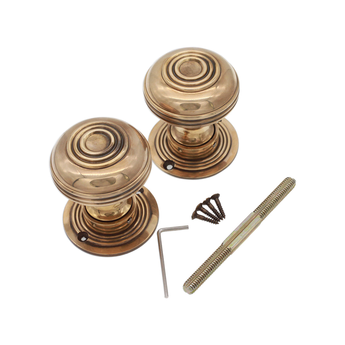 Bloxwich Large 60mm Rim/Mortice Door Knob Aged Brass