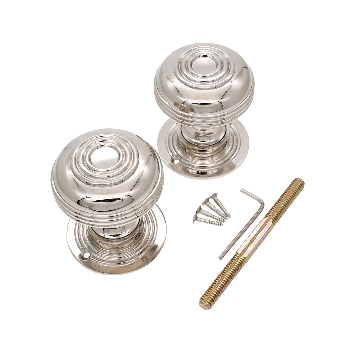 Bloxwich Large 60mm Rim/Mortice Door Knob Polished Nickel