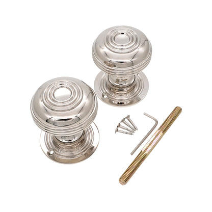 Bloxwich Large 60mm Rim/Mortice Door Knob Polished Nickel