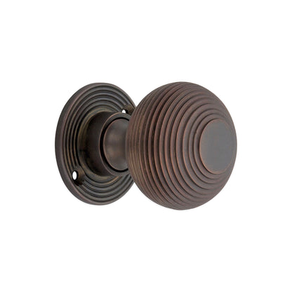 Beehive 50mm Rim/Mortice Door Knob Aged Bronze