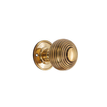Beehive Large 60mm Mortice Door Knob Aged Brass