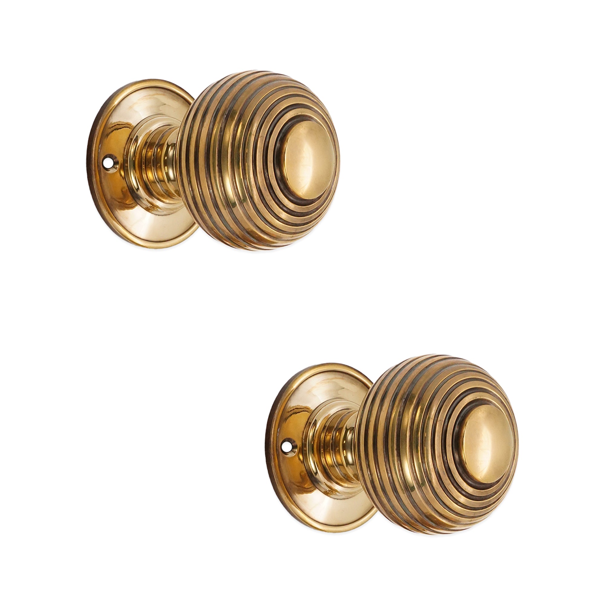 Beehive Large 60mm Mortice Door Knob Aged Brass