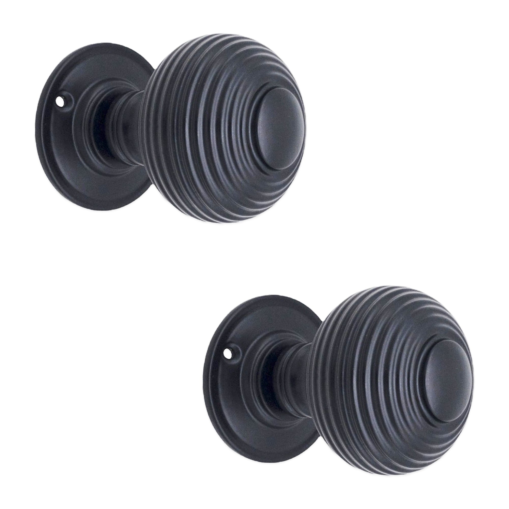 Beehive Large 60mm Mortice Door Knob Matt Black