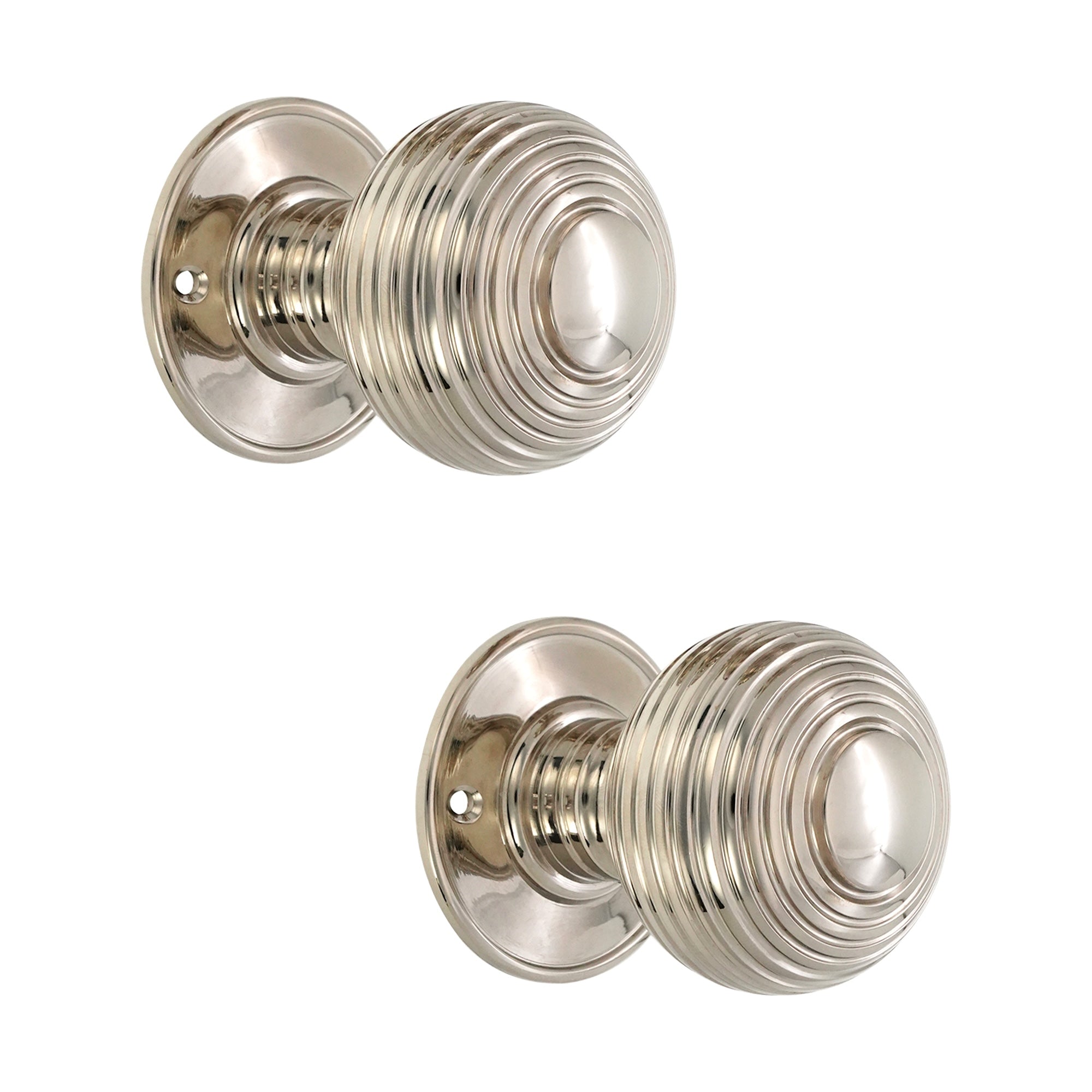 Beehive Large 60mm Mortice Door Knob Polished Nickel