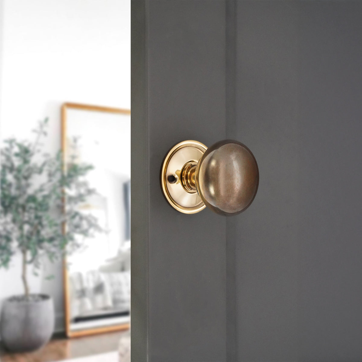 Cottage Large 50mm Mortice/Rim Door Knob Aged Brass