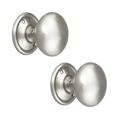 Cottage Large 50mm Rim/Mortice Door Knob Satin Chrome