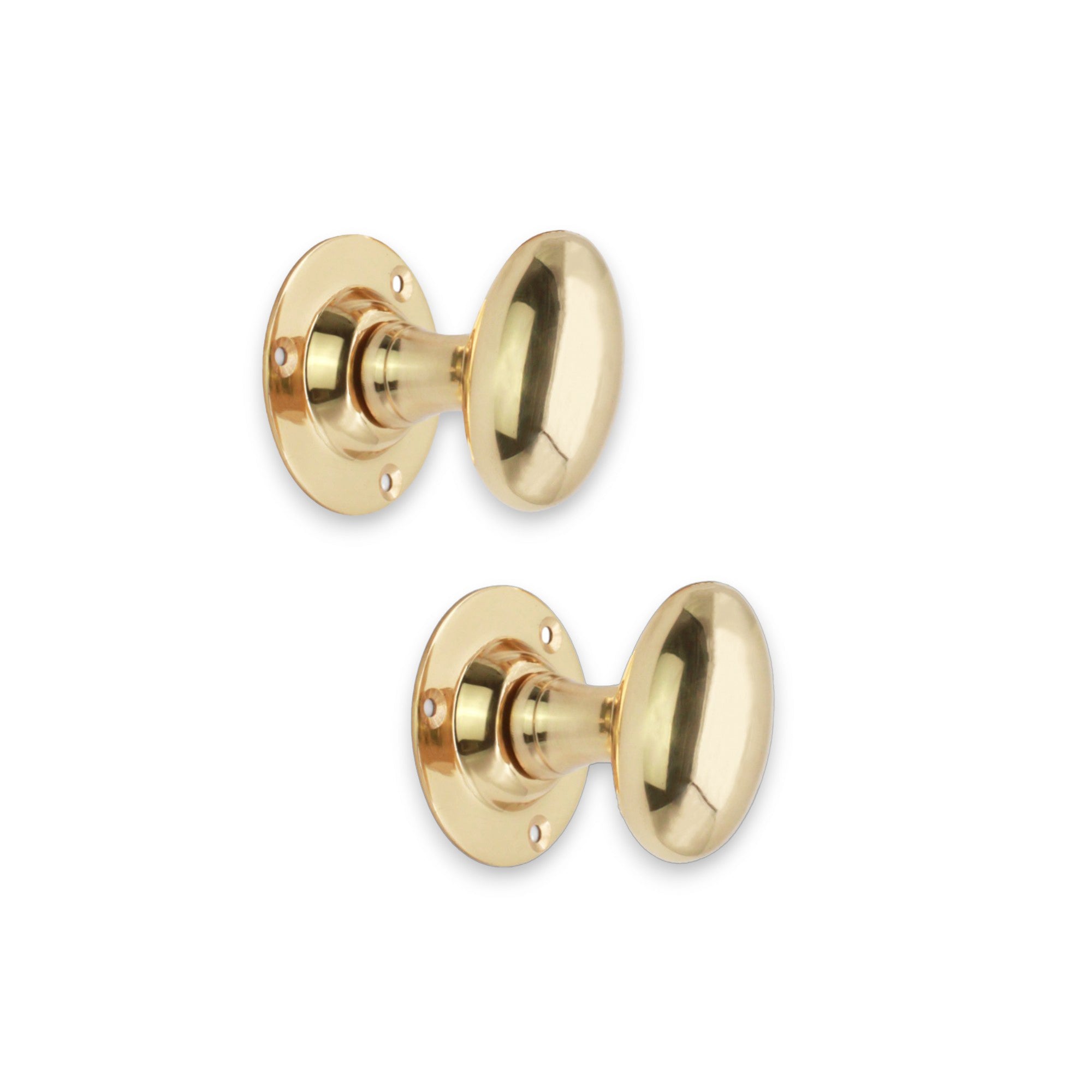 Oval Mortice Door Knob Polished Brass