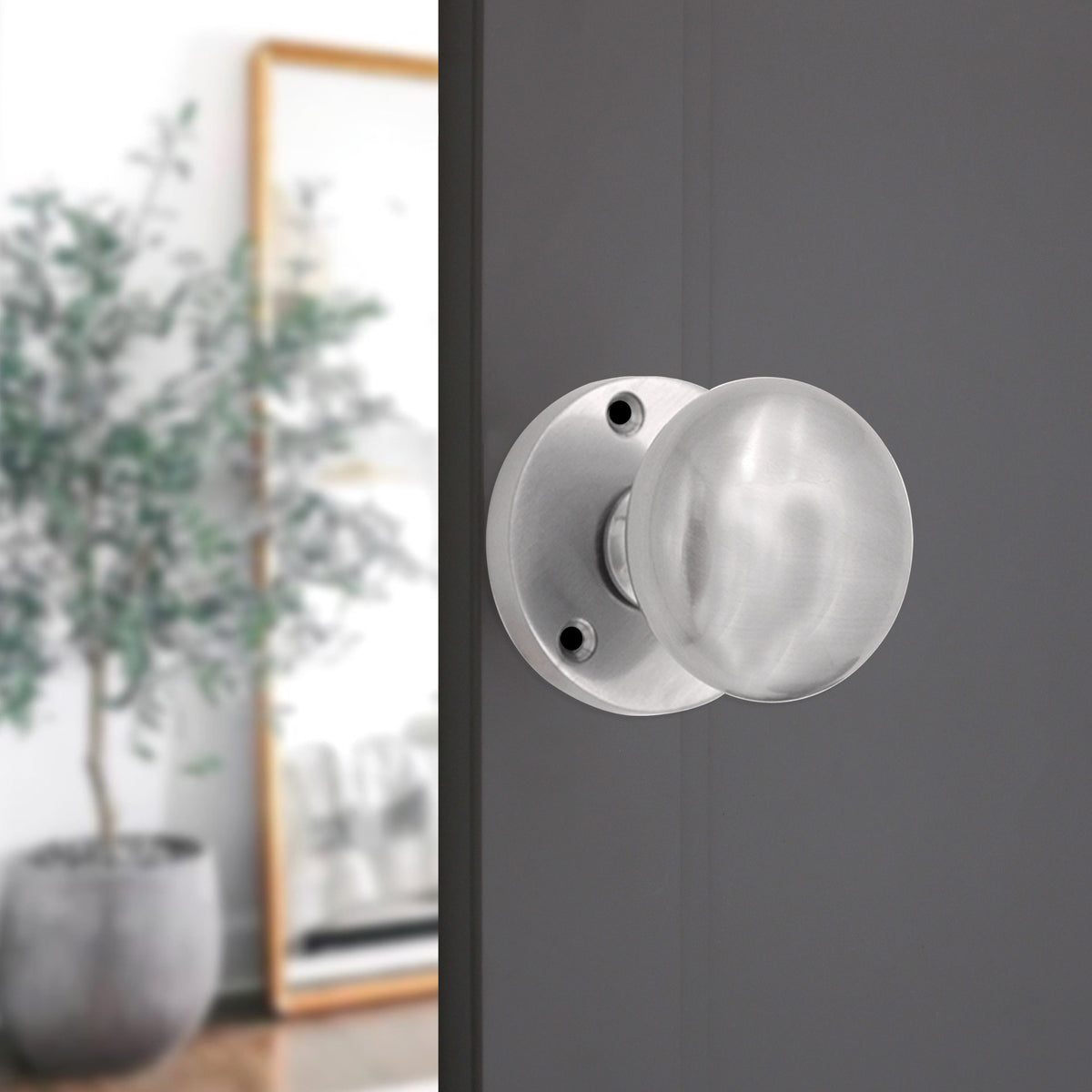 Victorian Door Knob Satin Chrome