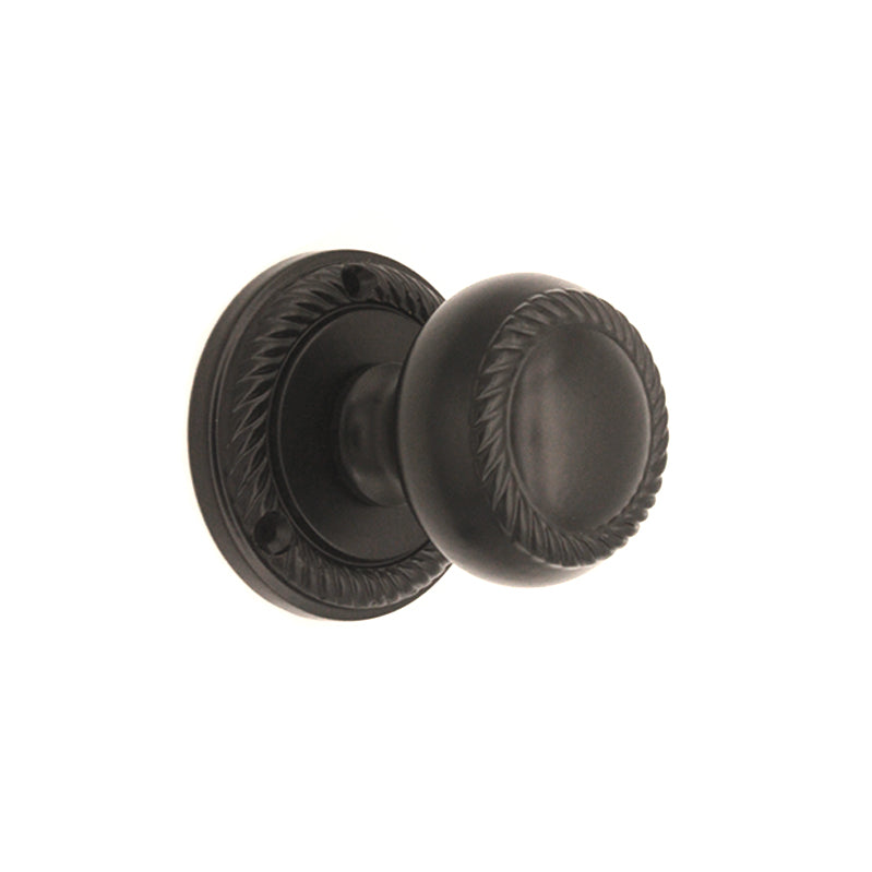 Georgian Mortice Door Knob Matt Black