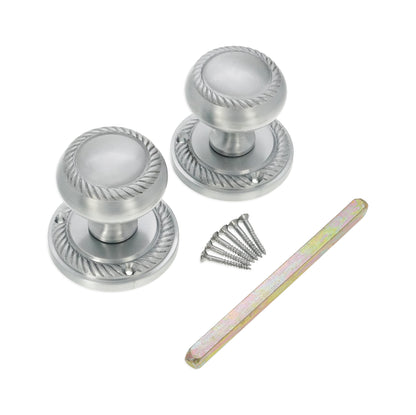 Georgian Mortice Door Knob Satin Chrome