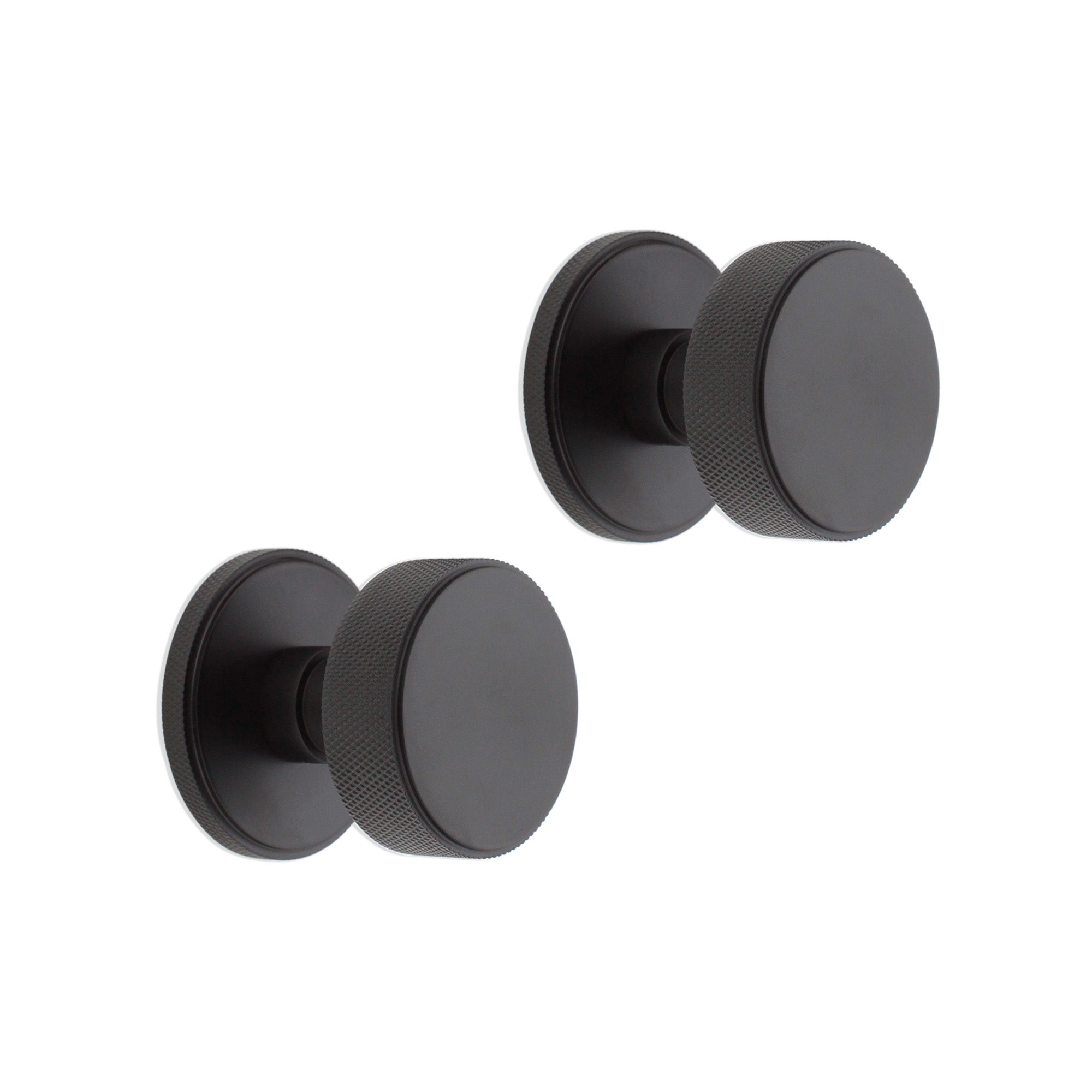 Connaught Knurled Door Knob Matt Black
