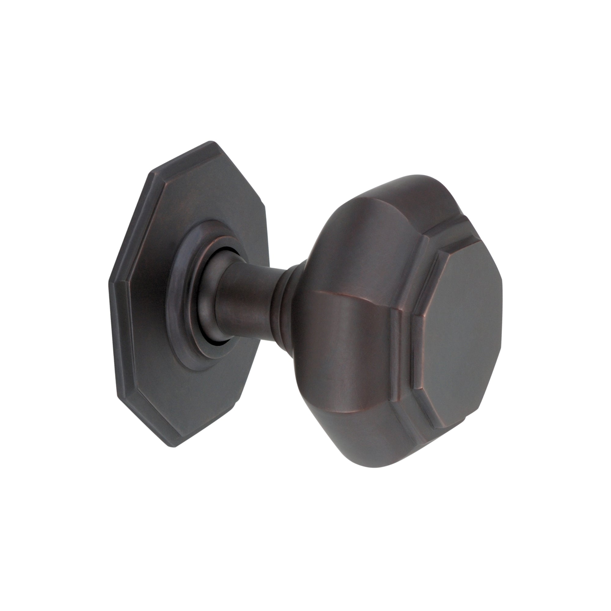 Octagonal Centre Door Knob Aged Bronze