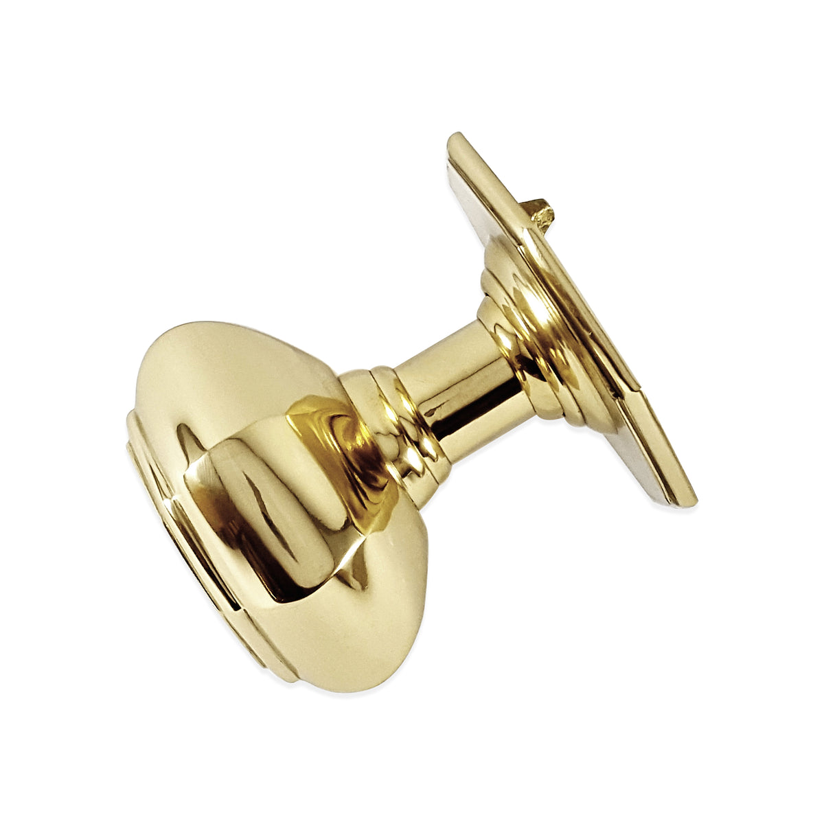 Octagonal Centre Door Knob Polished Brass