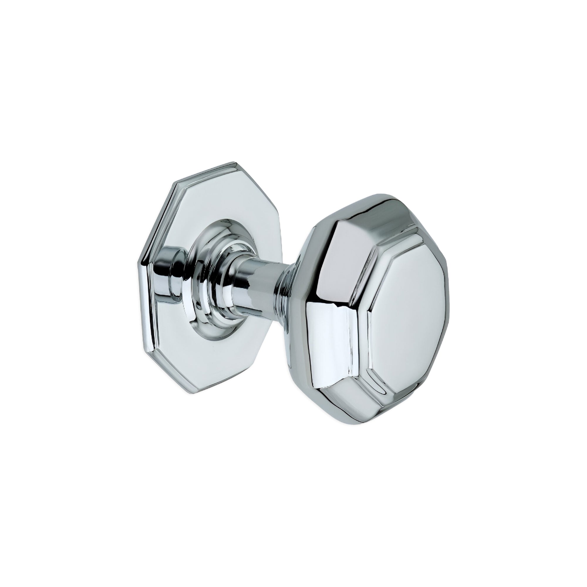 Octagonal Centre Door Knob Polished Chrome