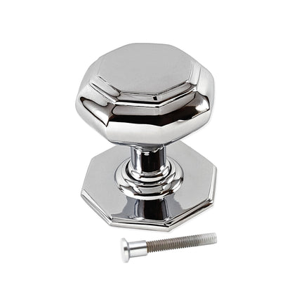 Octagonal Centre Door Knob Polished Chrome